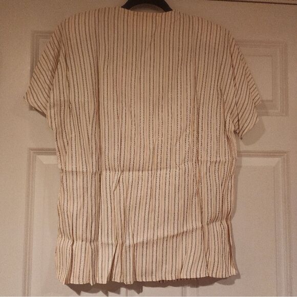 Impressions vintage white striped button up shirt Size 18 - Picture 4 of 4